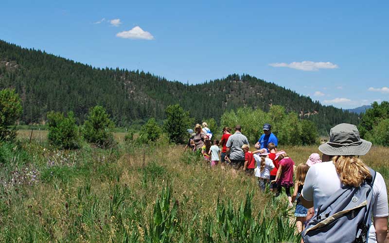 Leonhardt Preserve with a group of students