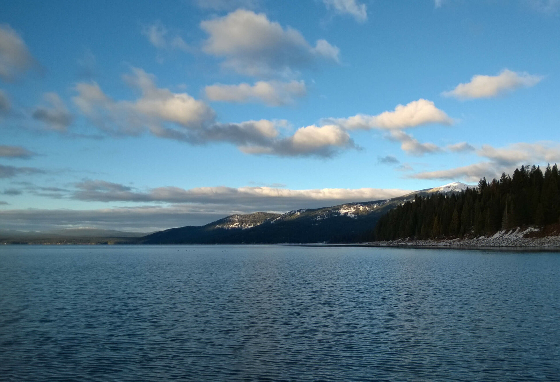 Lake Almanor with clouds