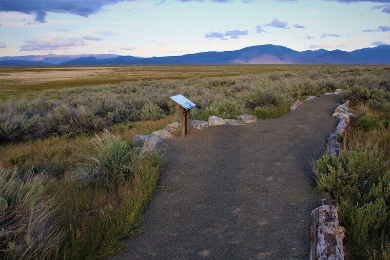 Walking trail with interpretive sign at Sierra Valley Preserve