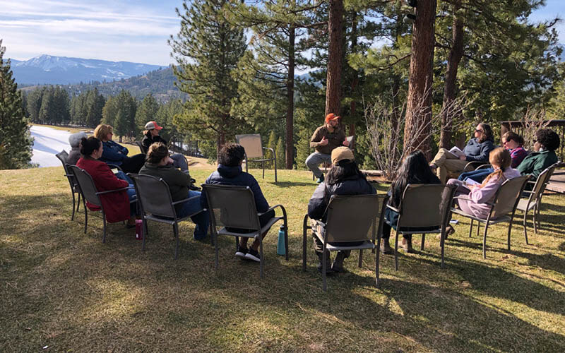 Environmental education leaders from land trusts around the U.S. gathered outdoors for the 2022 Learning Landscapes K-12 Leadership Summit