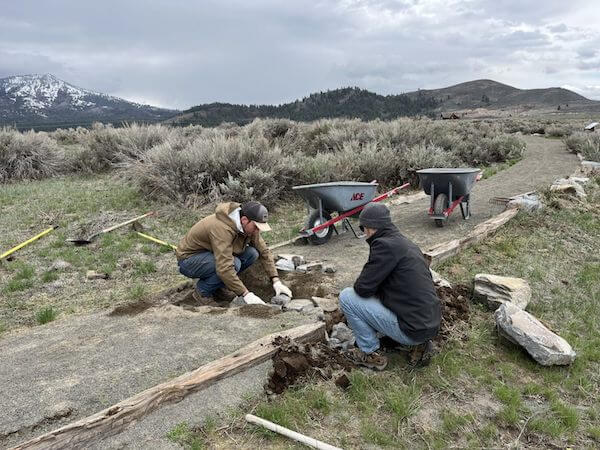 Repairing trails at the Sierra Valley Preserve